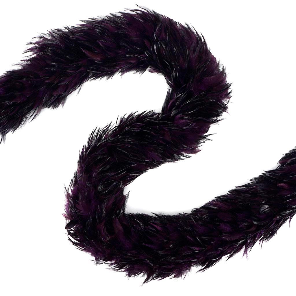 Red Chinchilla Saddle Rooster Feather Boa 5-6’’ - Purple - Rooster Boa