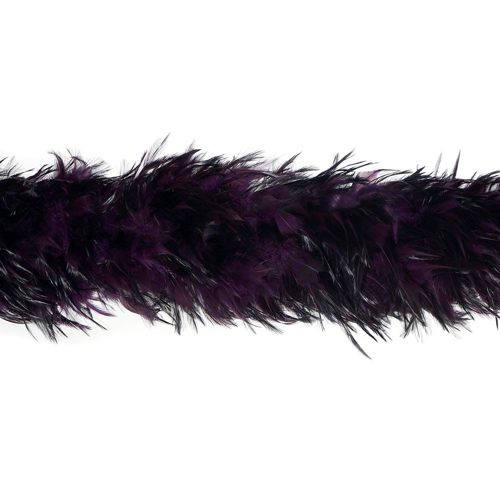 Red Chinchilla Saddle Rooster Feather Boa 5-6’’ - Purple - Rooster Boa