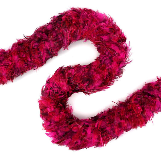 Red Chinchilla Saddle Rooster Feather Boa 5-6’’ - Shocking Pink - Rooster Boa