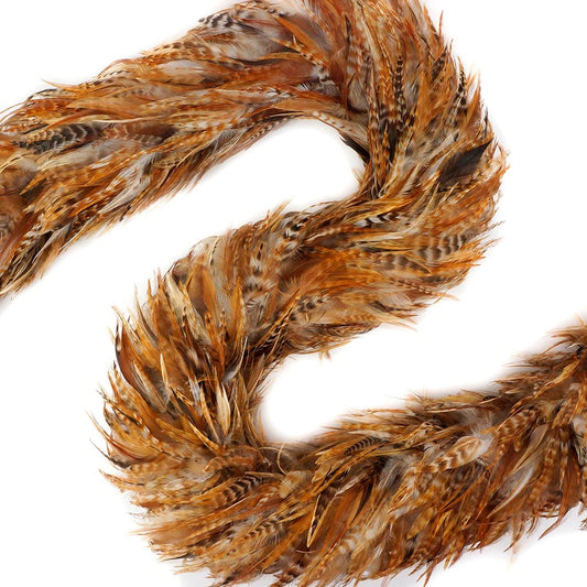 Red Chinchilla Saddle Rooster Feather Boa 7-8’’ - Natural - Rooster Boa