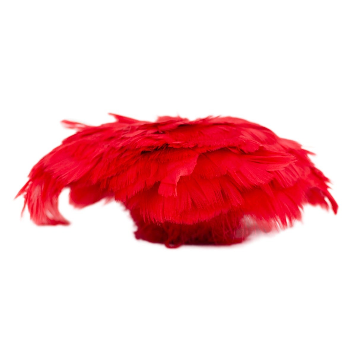 Strung Goose Coquille Feathers 3-4" -- 1/4 lb-Hot Red