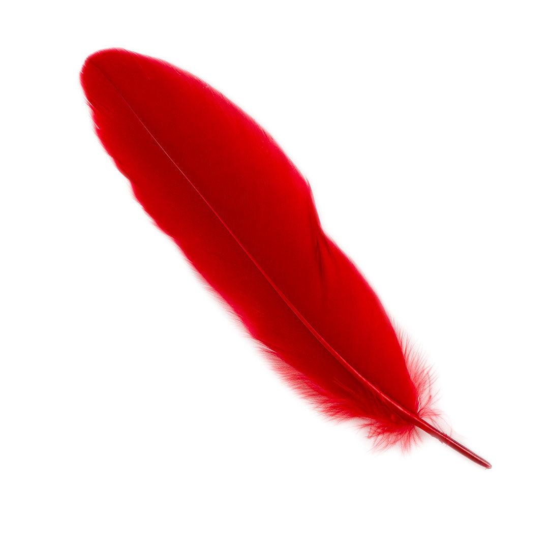 Goose Satinette Feathers Dyed - Red - 1/4 lb