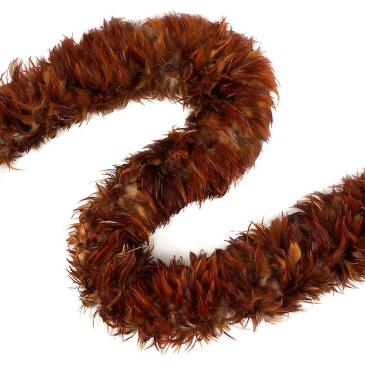 Red Saddle Rooster Feather Boa 5-6’’ - Natural - Rooster Boa