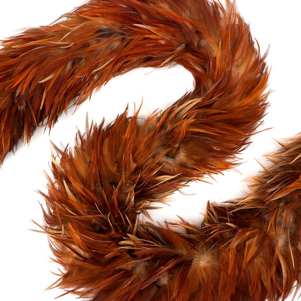 Red Saddle Rooster Feather Boa 7-8’’ - Natural - Rooster Boa