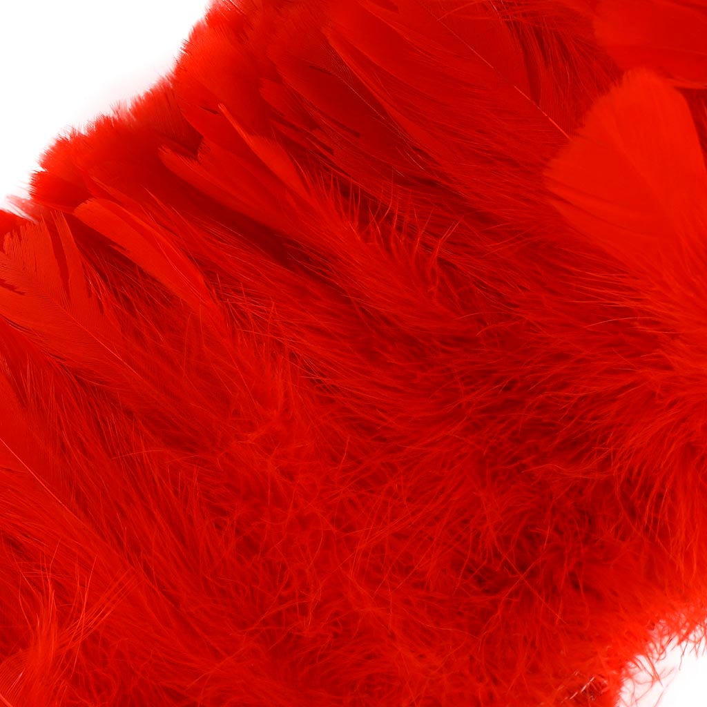 Parried Turkey Ruff Feathers - 1/2YD - Red