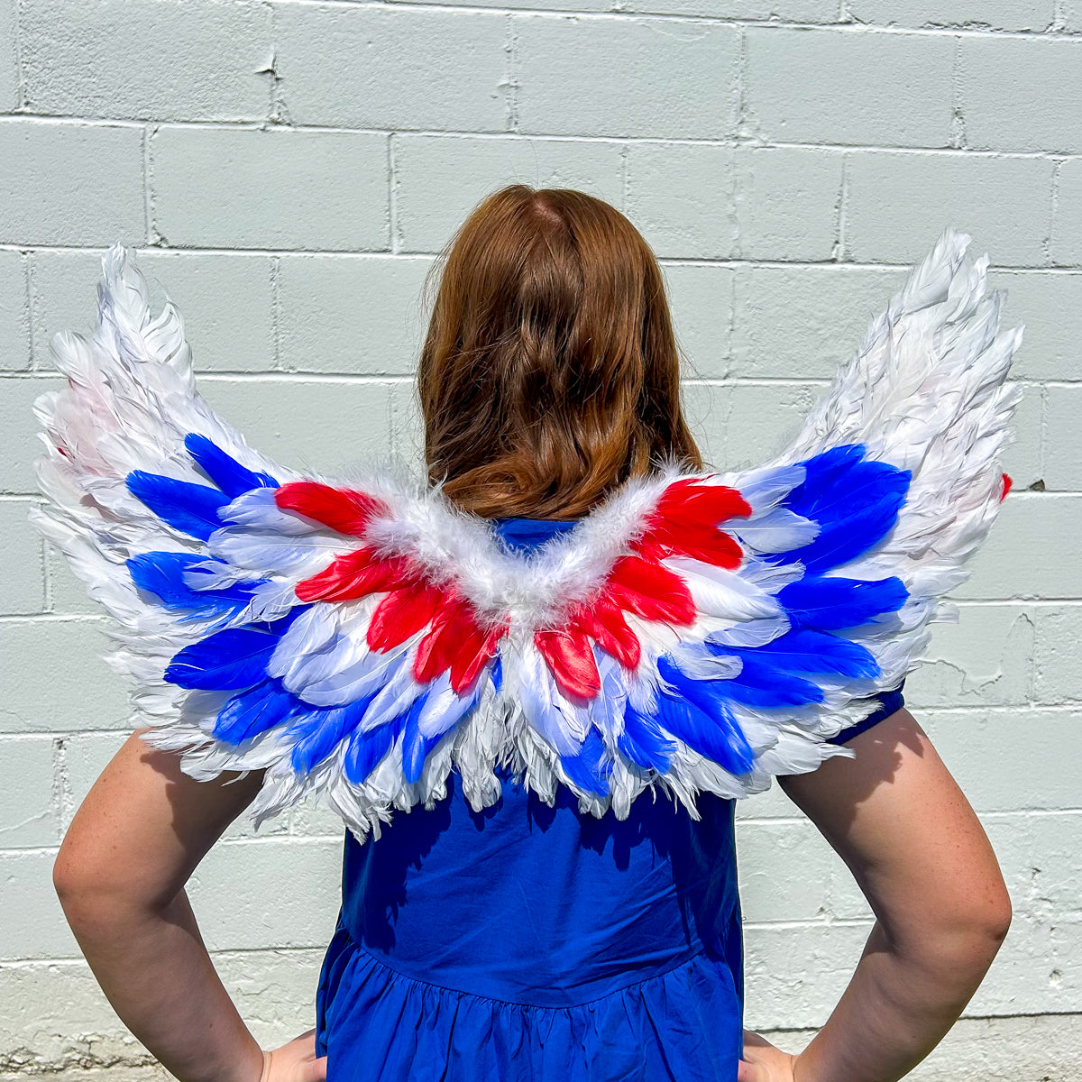 Cupid Angel Wings 25.5 x 13 inch --Red/White/Royal