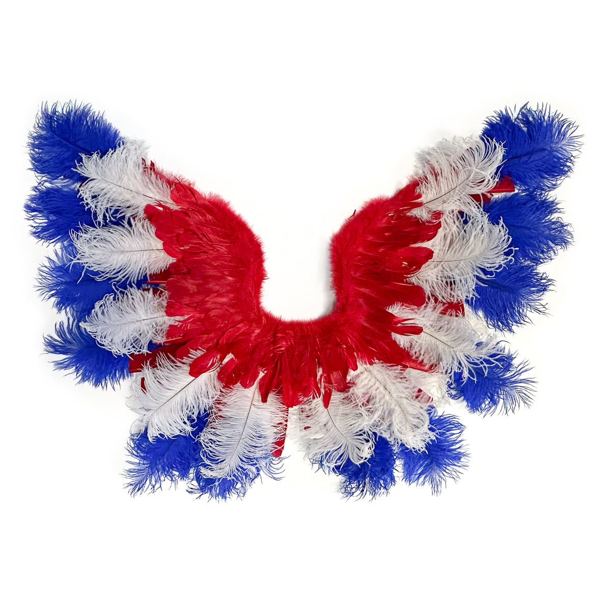 Goose Turkey Feather Wings 25 x 50 inch --Red/White/Royal