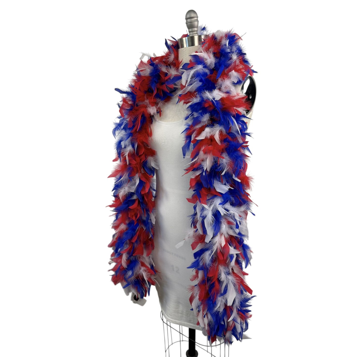 USA Chandelle Feather Boa - Heavyweight - Patriotic Mix
