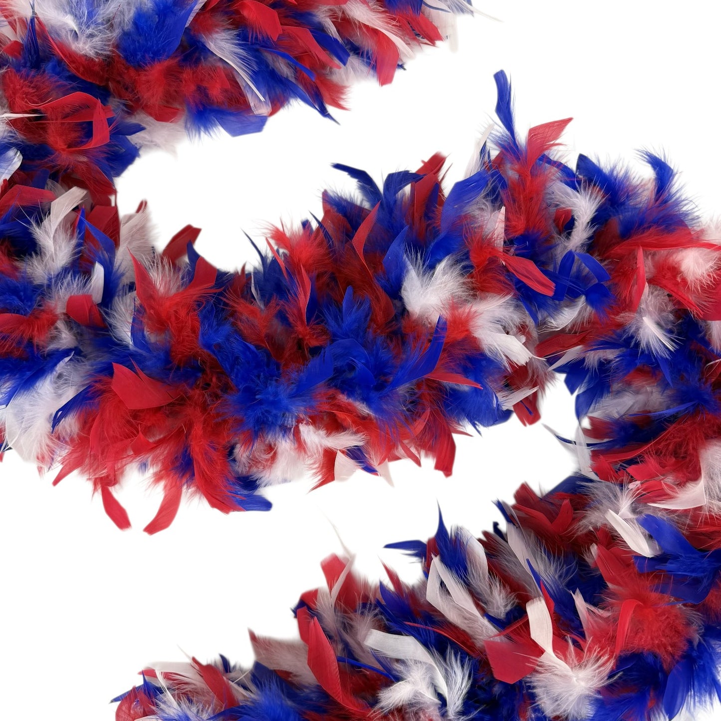 USA Chandelle Feather Boa - Heavyweight - Patriotic Mix