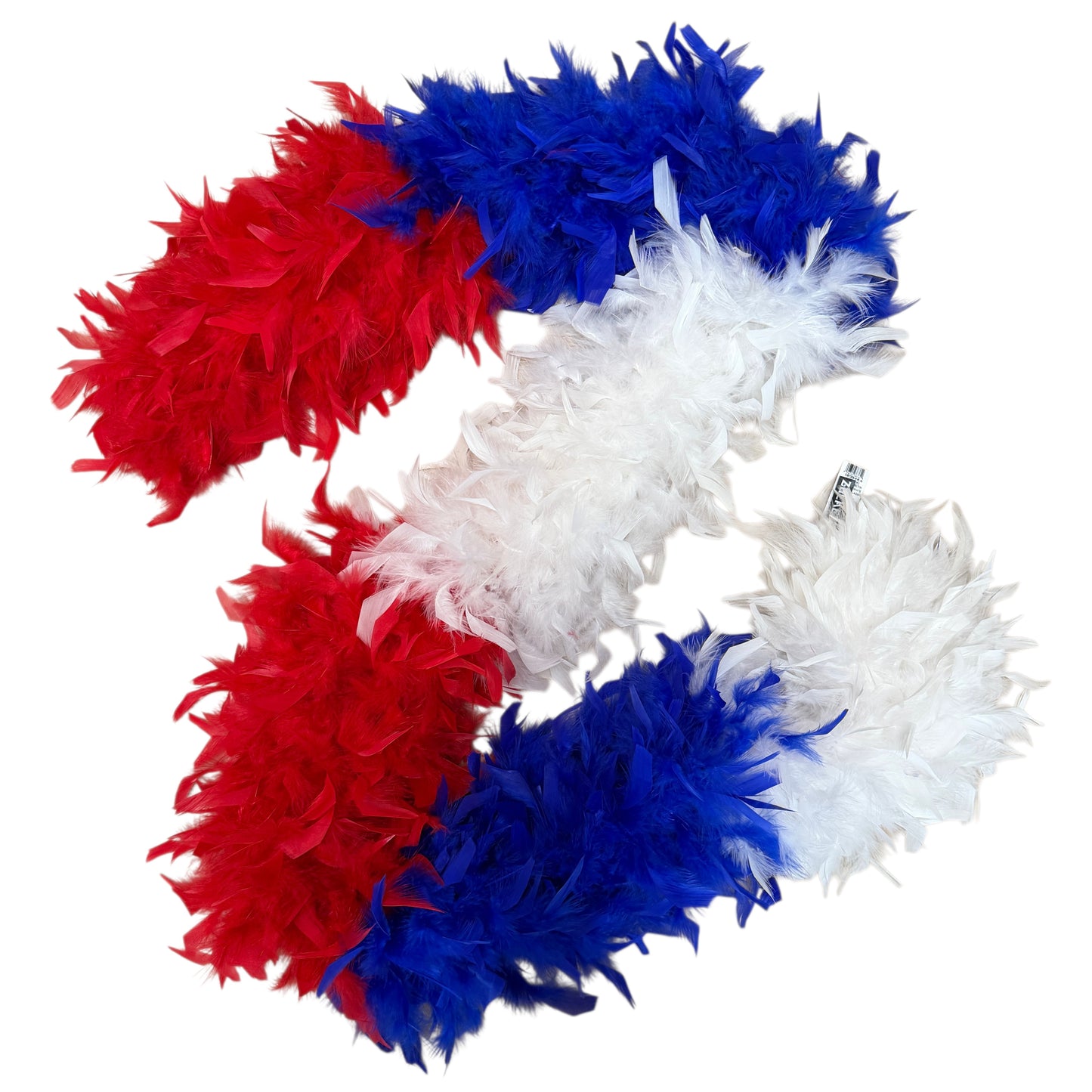 USA Chandelle Feather Boa - Heavyweight - Patriotic Sectional