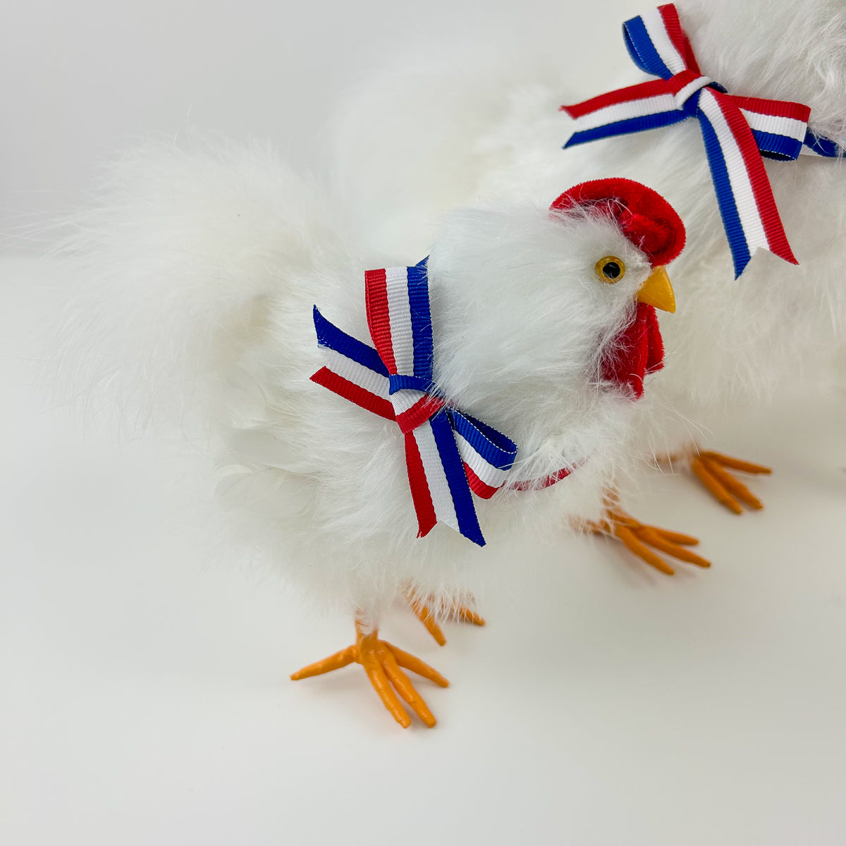 Hen Standing Set 3 pieces 12, 7_5 and 6 inch set --Red/White/Royal