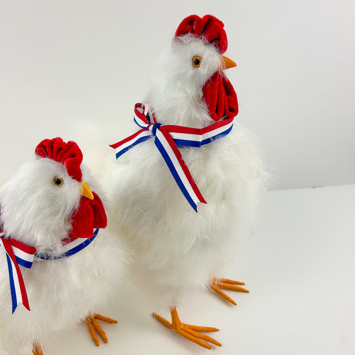 Hen Standing Set 3 pieces 12, 7_5 and 6 inch set --Red/White/Royal