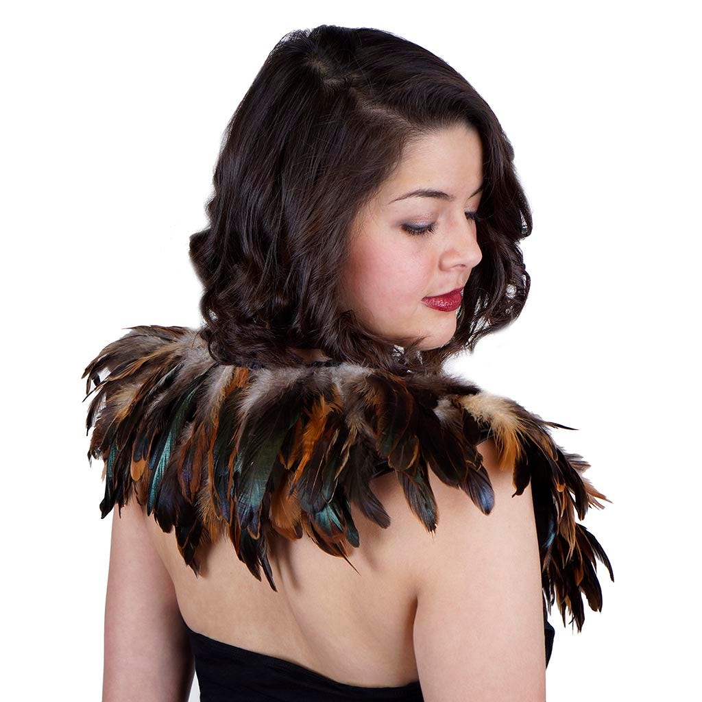 Rooster Coque Feather Cape Natural - Feathers