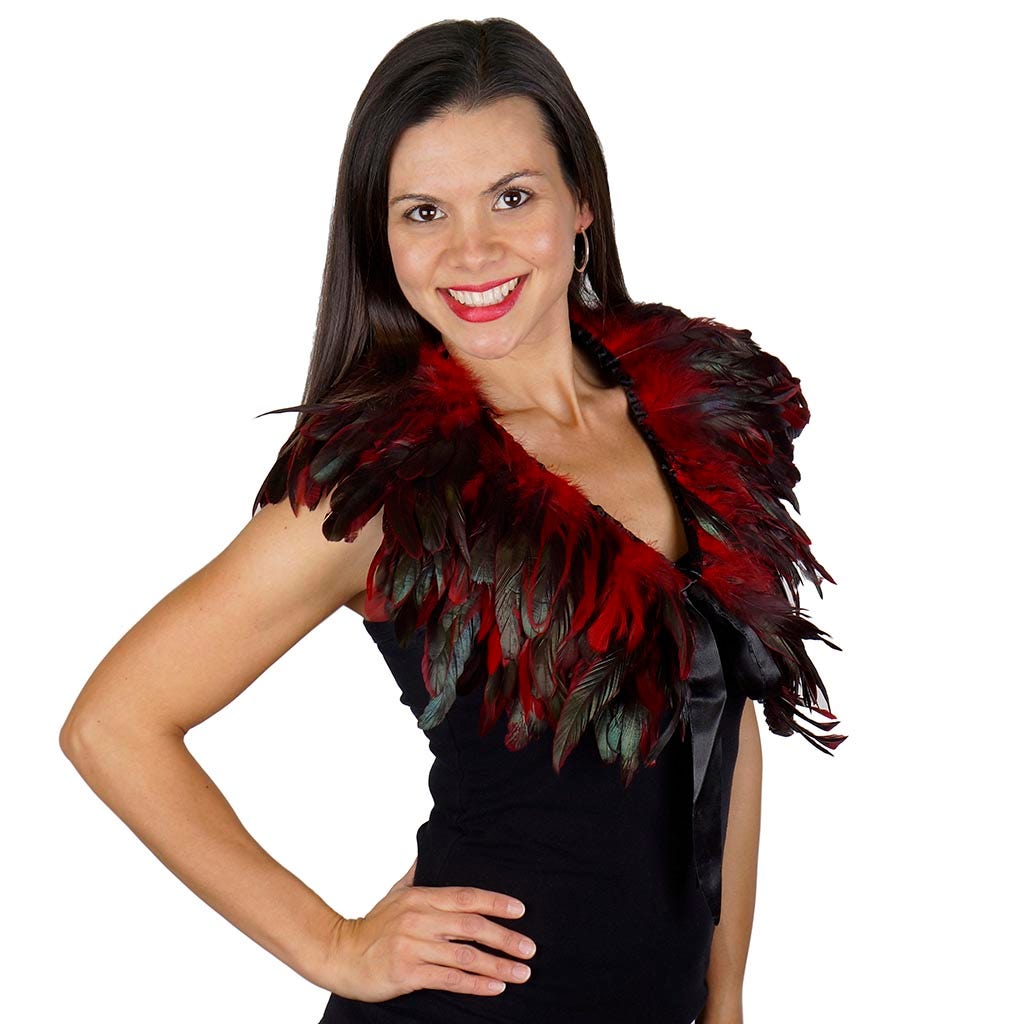 Rooster Coque Feather Cape Red - Feathers