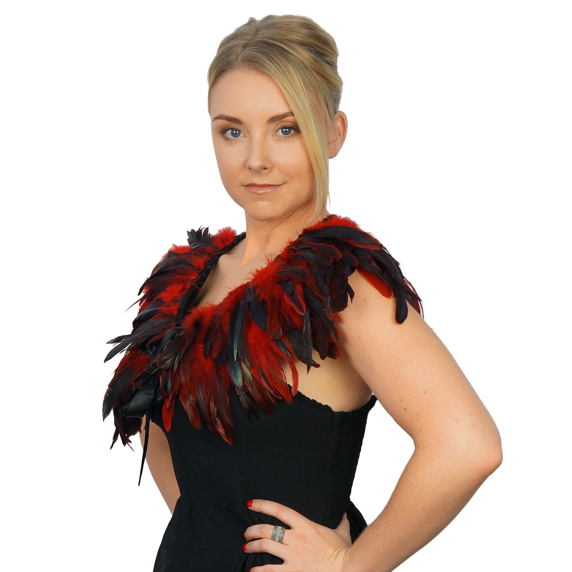 Rooster Coque Feather Cape Red - Feathers