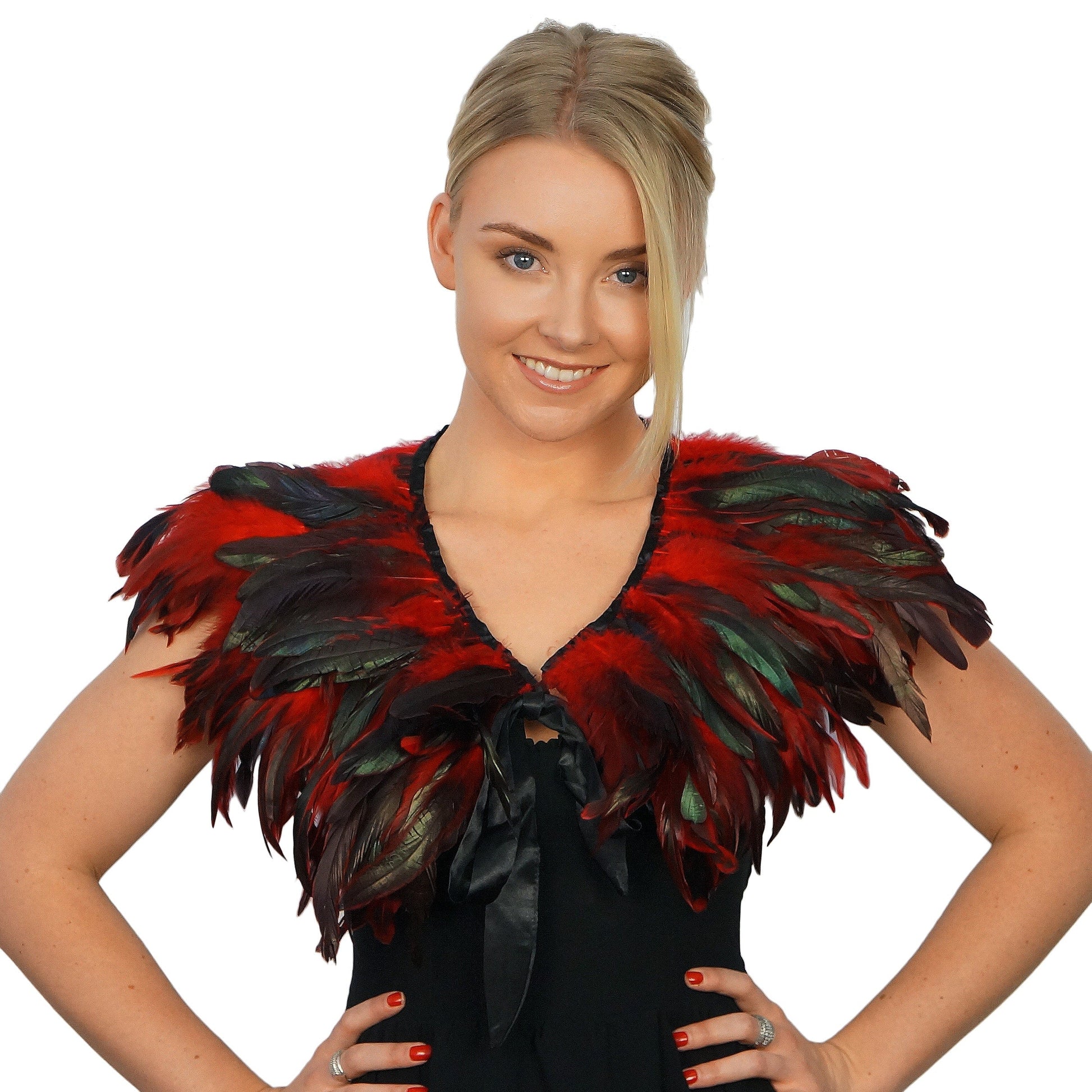 Rooster Coque Feather Cape Red - Feathers