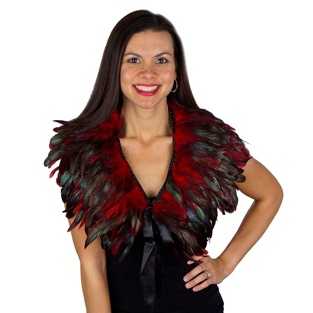 Rooster Coque Feather Cape Red - Feathers