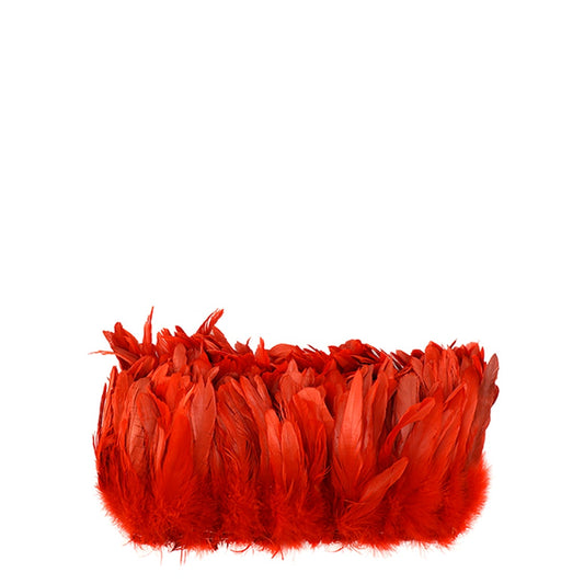 Rooster Coque Tail Feathers Bleach and Dyed - Red - Feathers