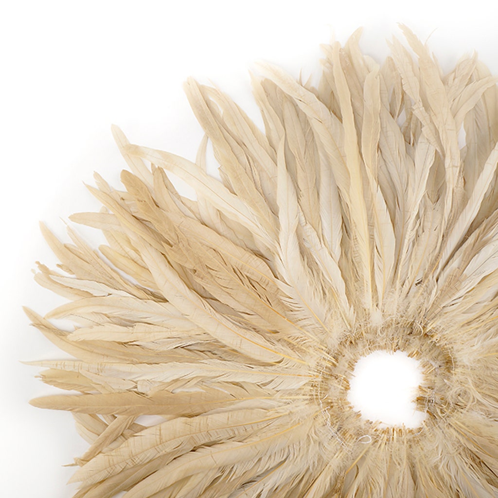 Rooster Coque Tails-Bleach-Dyed - Beige - Feathers