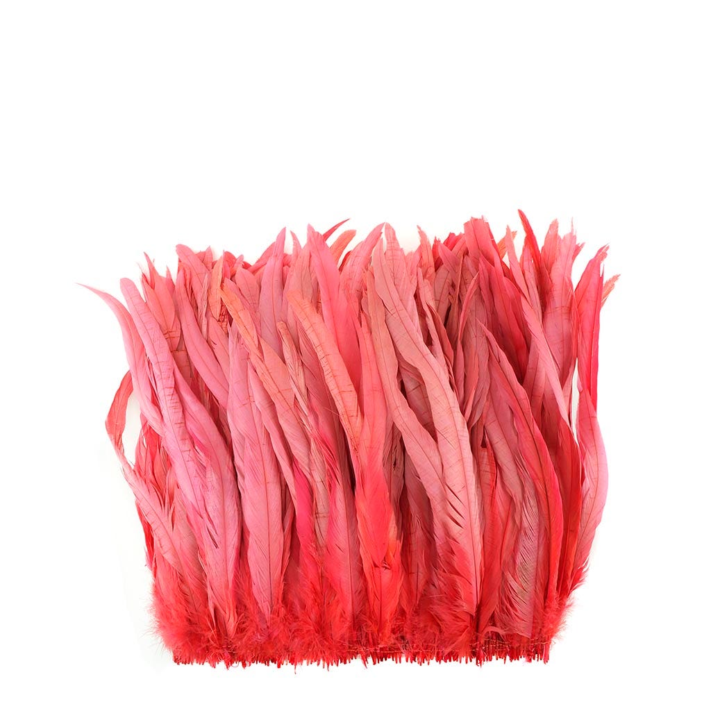 Rooster Coque Tails-Bleach-Dyed Coral - Feathers