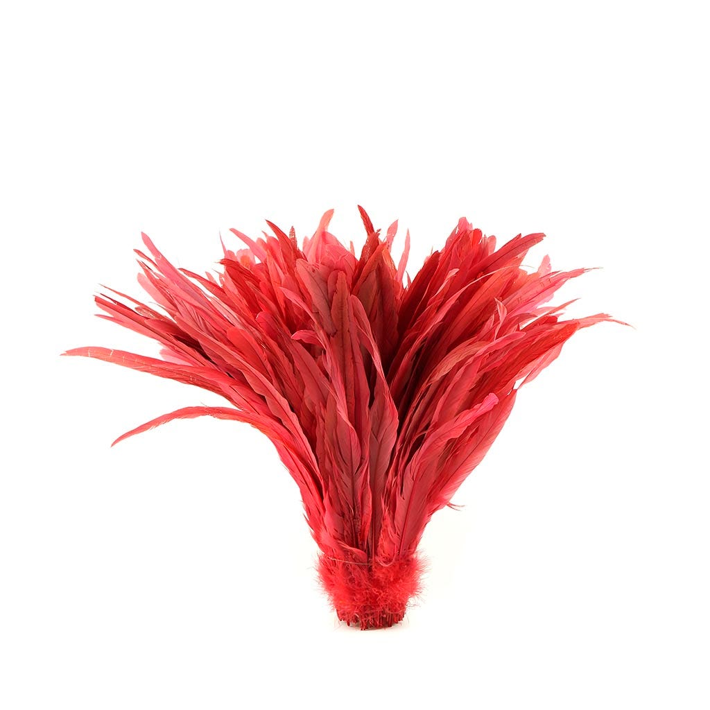 Rooster Coque Tails-Bleach-Dyed Coral - Feathers