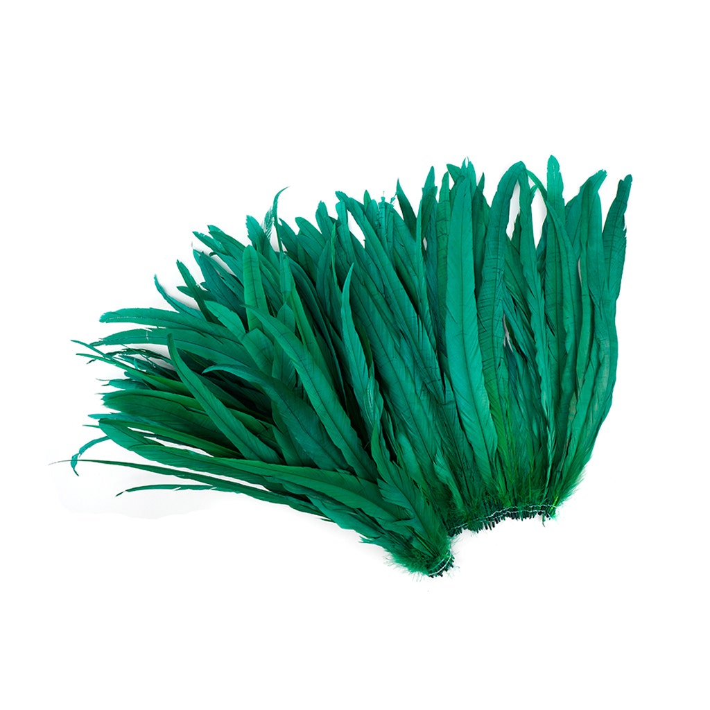 Rooster Coque Tails-Bleach-Dyed - Kelly - Feathers