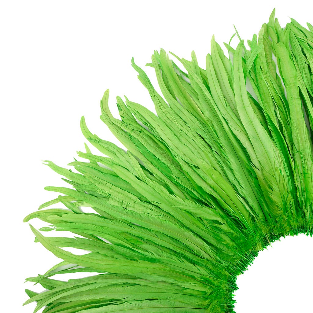 Rooster Coque Tails-Bleach-Dyed - Lime - Feathers