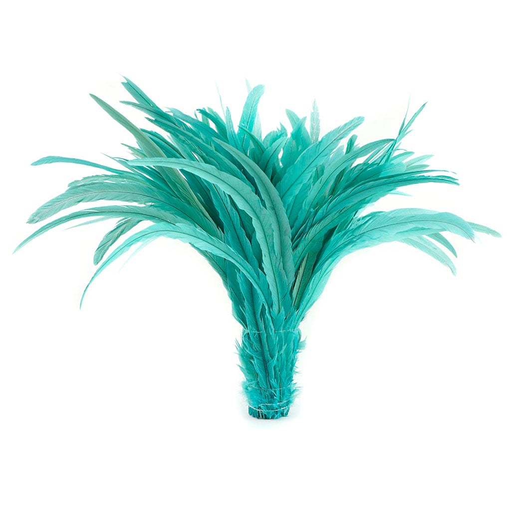 Rooster Coque Tails-Bleach-Dyed - Lt Turquoise - Feathers