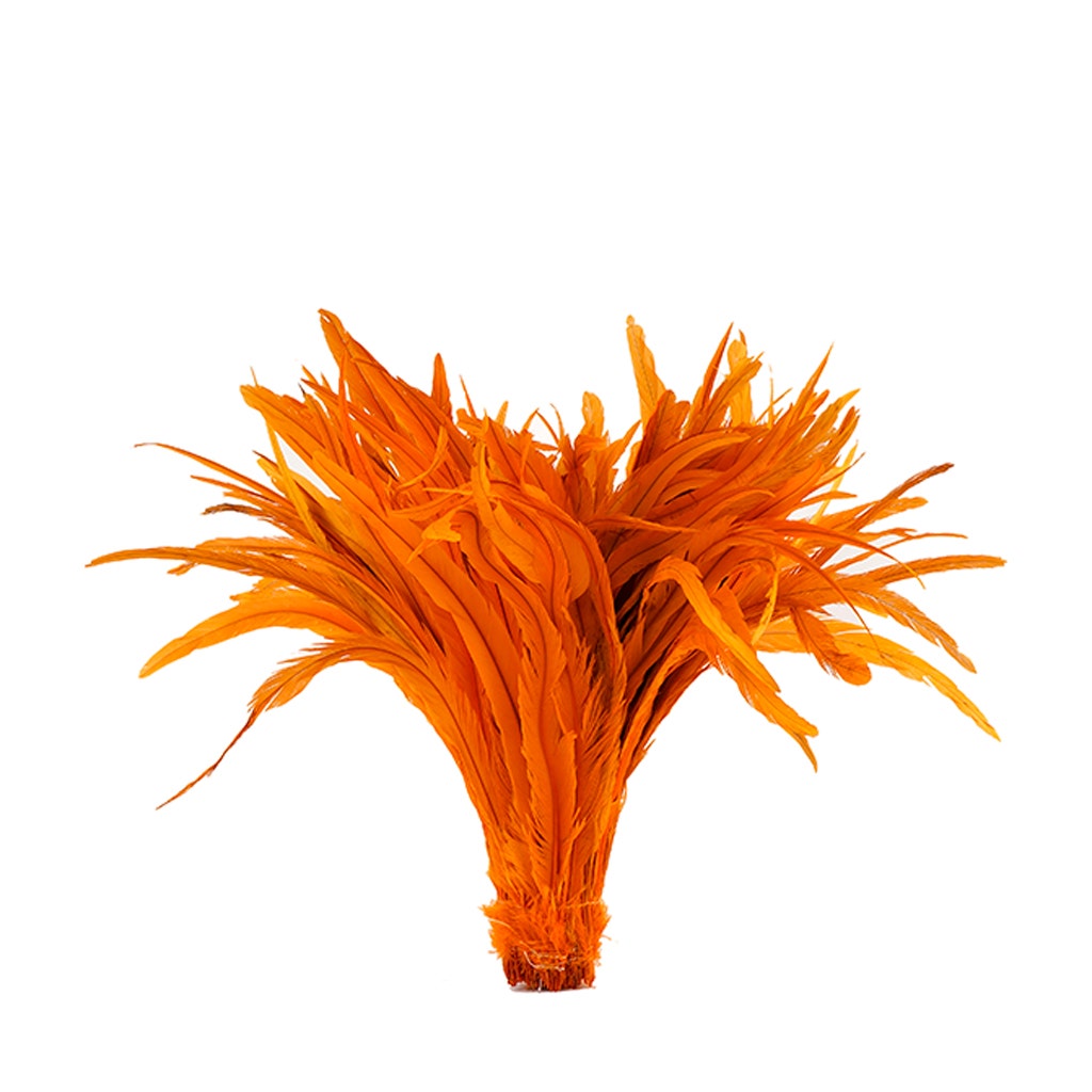 Rooster Coque Tails-Bleach-Dyed - Orange - Feathers