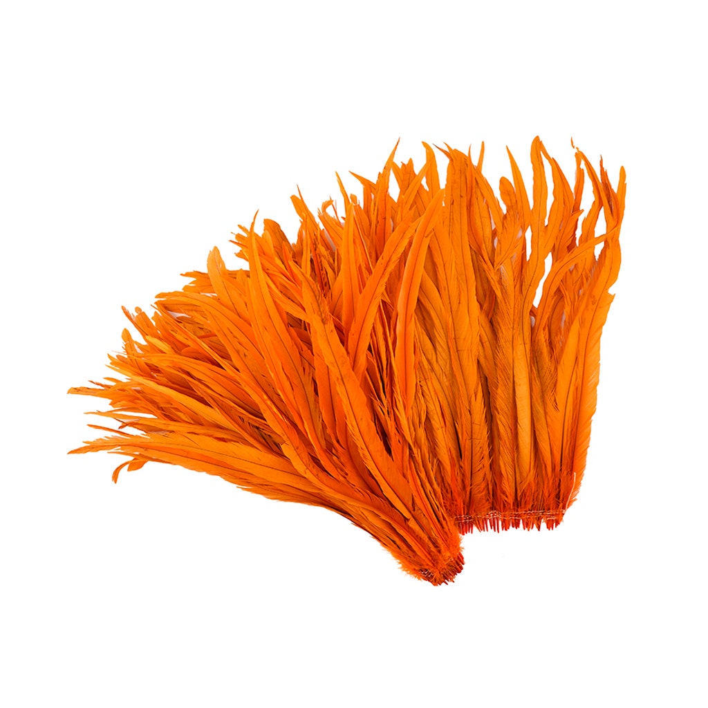 Rooster Coque Tails-Bleach-Dyed - Orange - Feathers