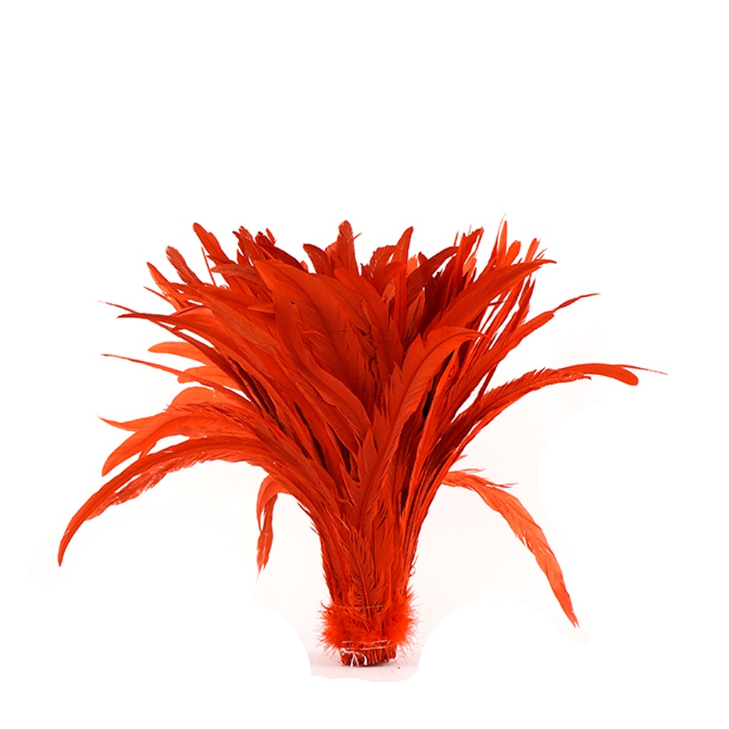 Rooster Coque Tails-Bleach-Dyed - Red - Feathers