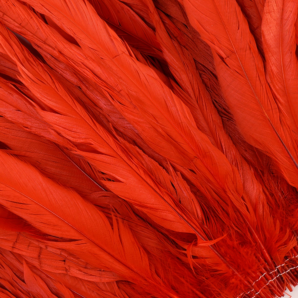 Rooster Coque Tails-Bleach-Dyed - Red - Feathers