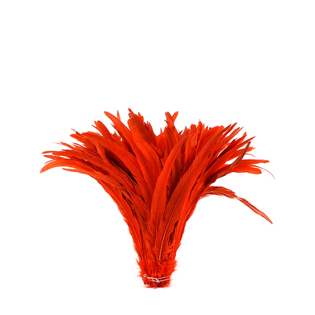 Rooster Coque Tails-Bleach-Dyed - Red - Feathers