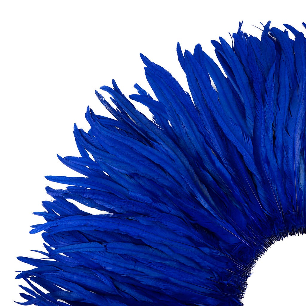 Rooster Coque Tails-Bleach-Dyed - Royal - Feathers