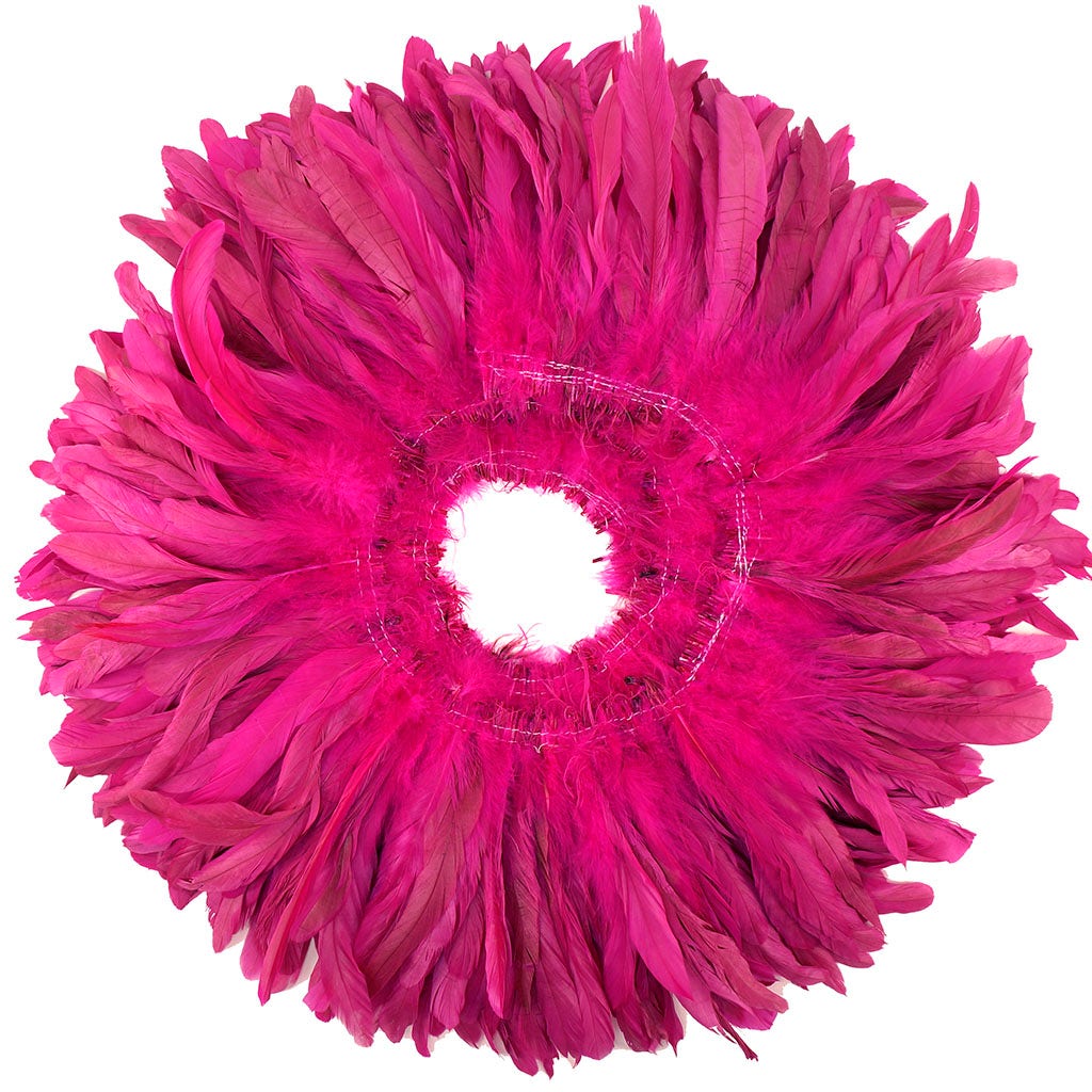 Rooster Coque Tails-Bleach - Dyed Shocking Pink - Feathers