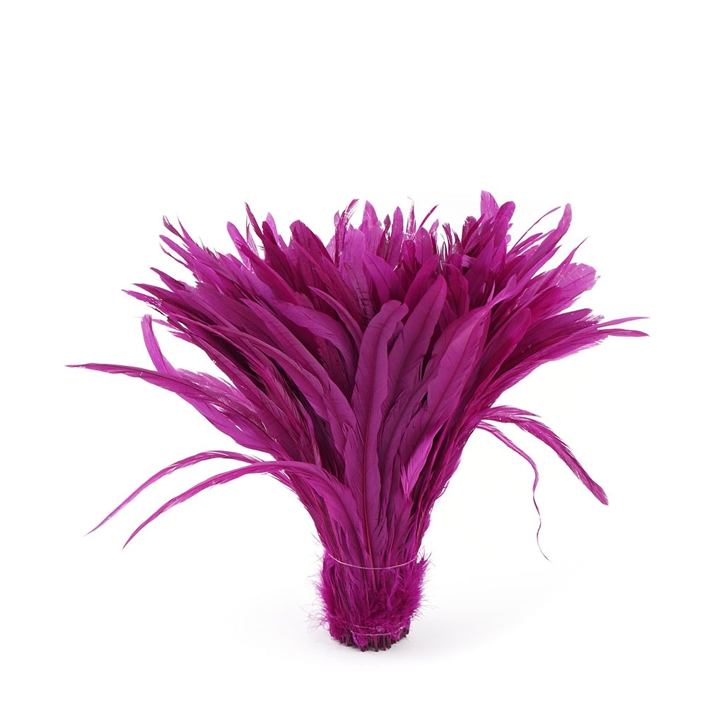 Rooster Coque Tails-Bleach-Dyed - Very Berry - Feathers