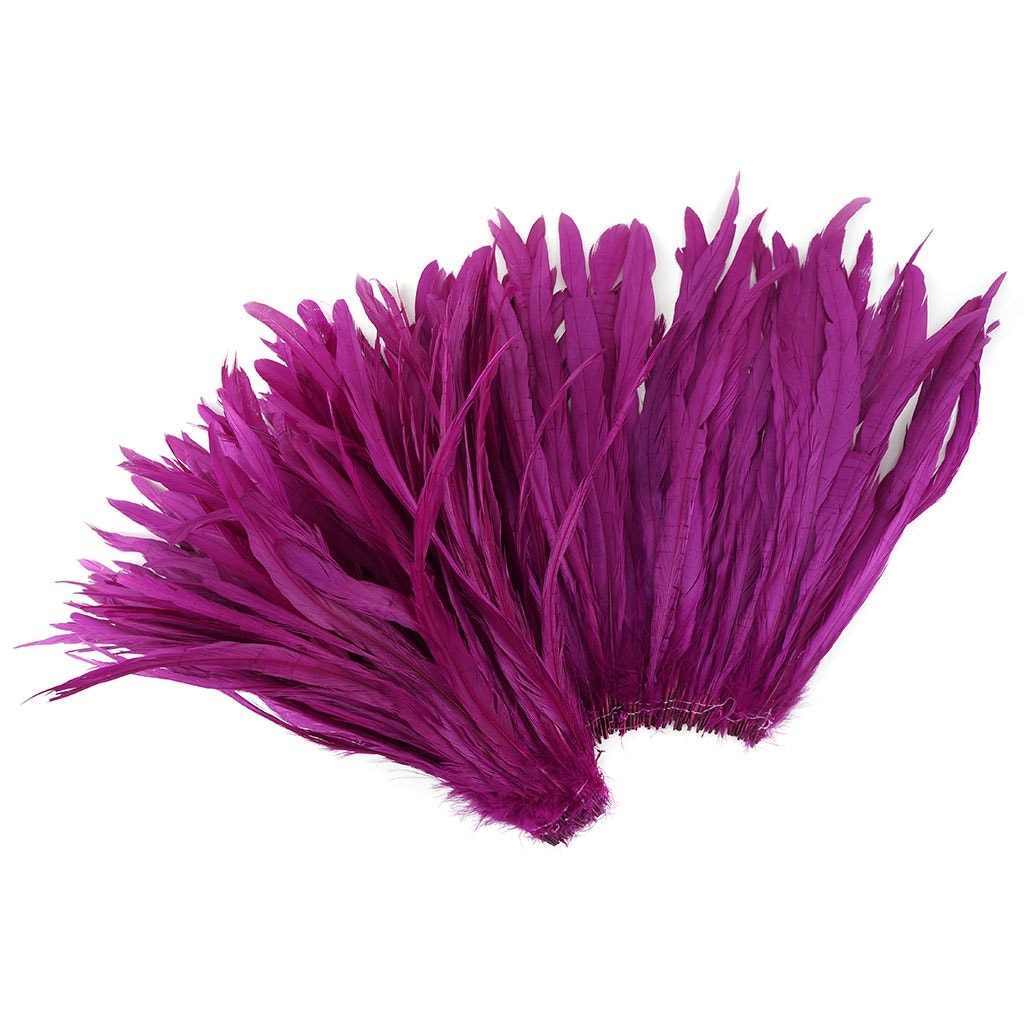 Rooster Coque Tails-Bleach-Dyed - Very Berry - Feathers