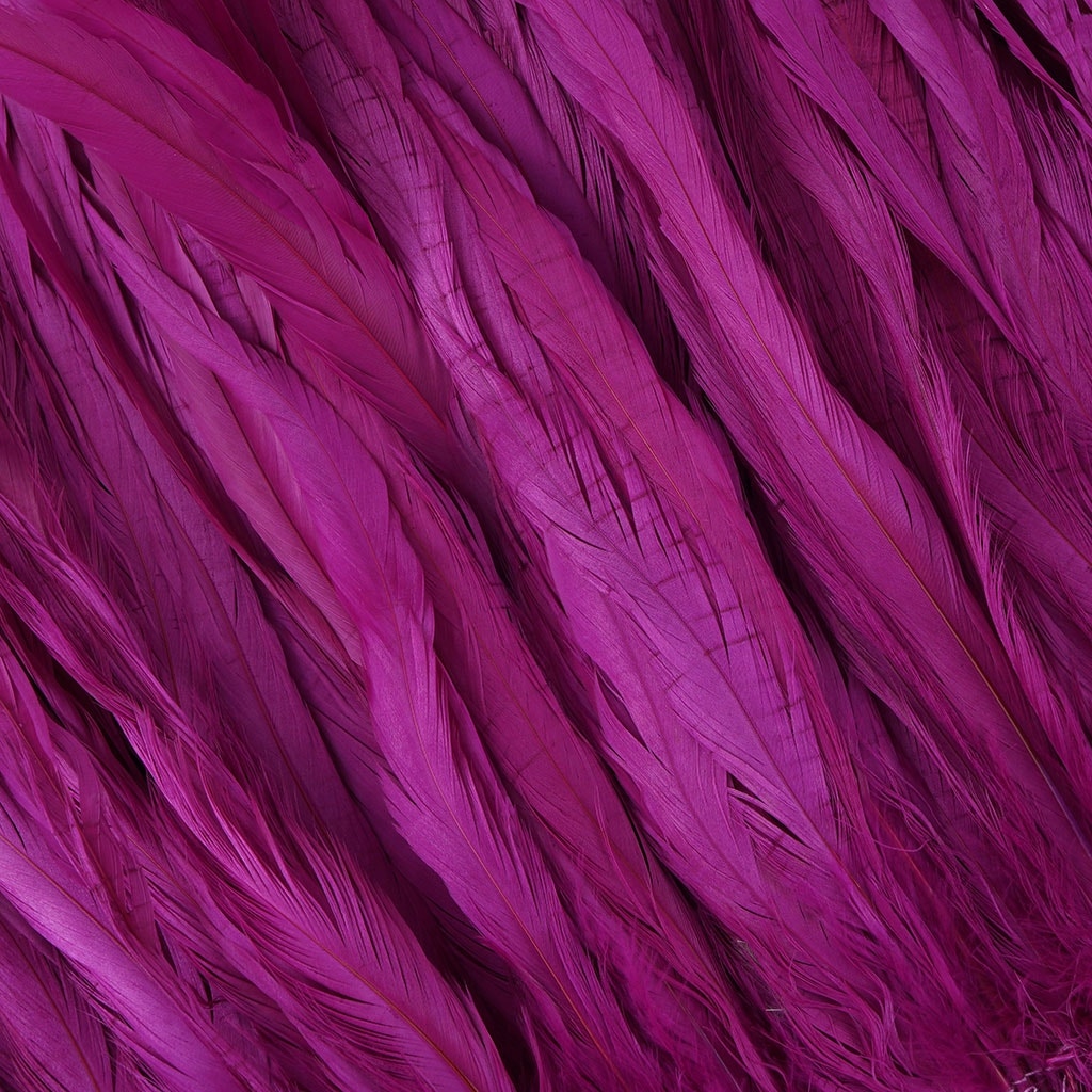 Rooster Coque Tails-Bleach-Dyed - Very Berry - Feathers