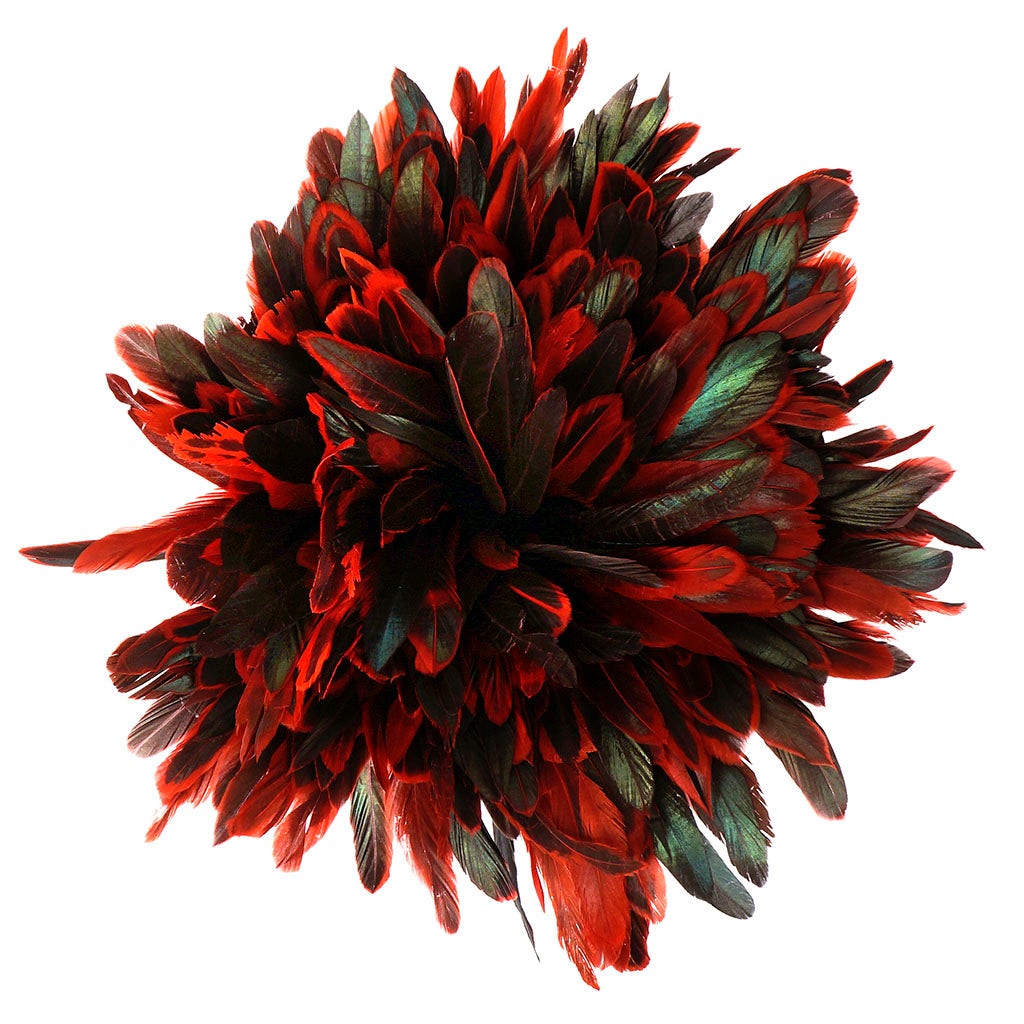 Rooster Coque Tails-Dyed 1YD - Red - Feathers