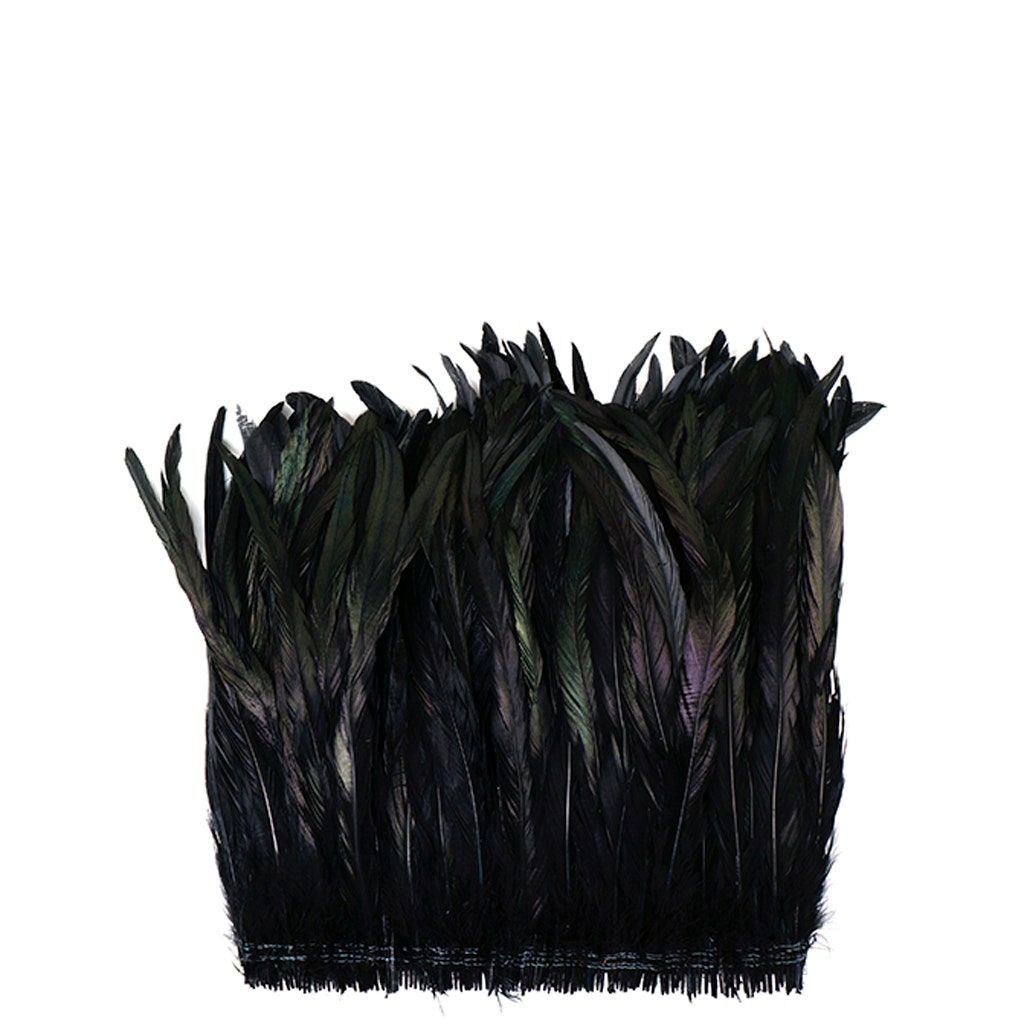 Rooster Coque Tails Feathers Black Iridescent 11-14’’ [1/4 LB Bulk] - Feathers