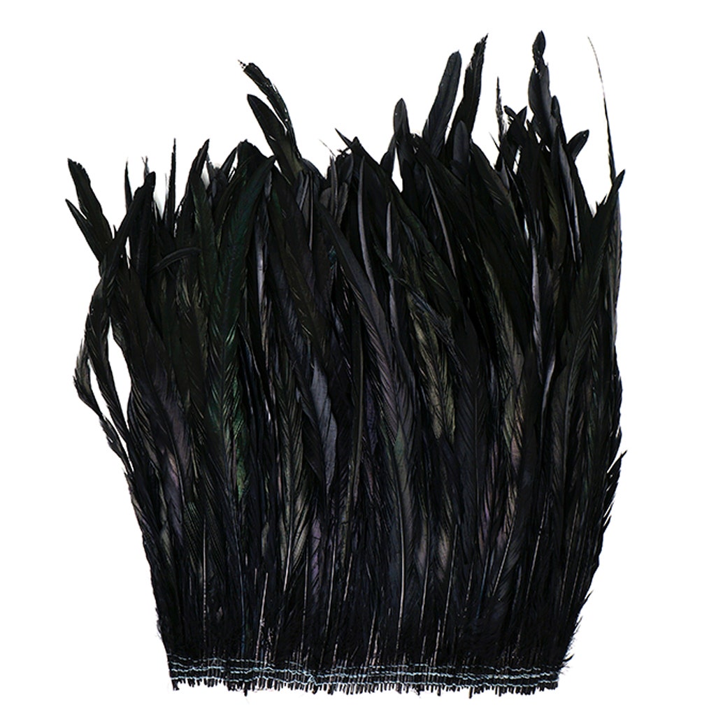 Rooster Coque Tails Feathers Black Iridescent 15-18’’ [1/4 LB Bulk] - Feathers