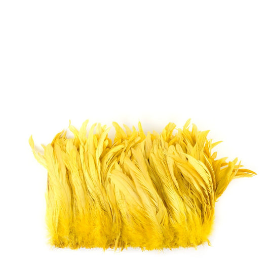 ROOSTER COQUE TAILS FEATHERS BLEACH DYED 7-10” - 1/2 Yard (18’’) - Bright Yellow - Feathers