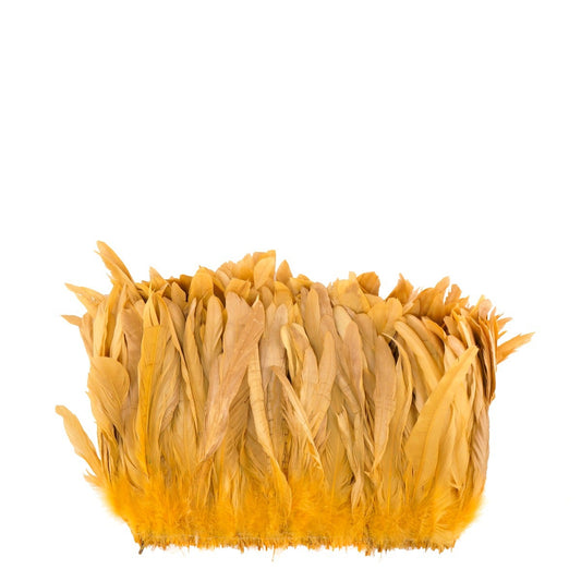 ROOSTER COQUE TAILS FEATHERS BLEACH DYED 7-10” - 1/2 Yard (18’’) Gold - Feathers