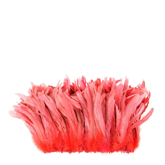 ROOSTER COQUE TAILS FEATHERS BLEACH DYED 7-10” - 1/2 Yard (18’’) - Coral - Feathers