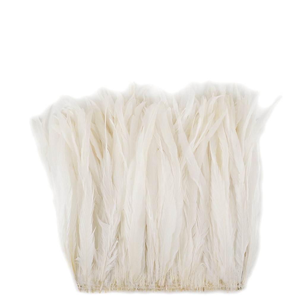 Rooster Coque Tails Feathers Bleached White 13-16’’ [1/4 LB Bulk] - Feathers