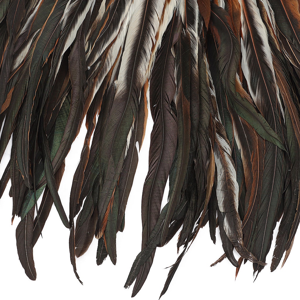 Rooster Coque Tails Feathers Half Bronze Natural 15-18’’ [1/4 LB Bulk] - Feathers