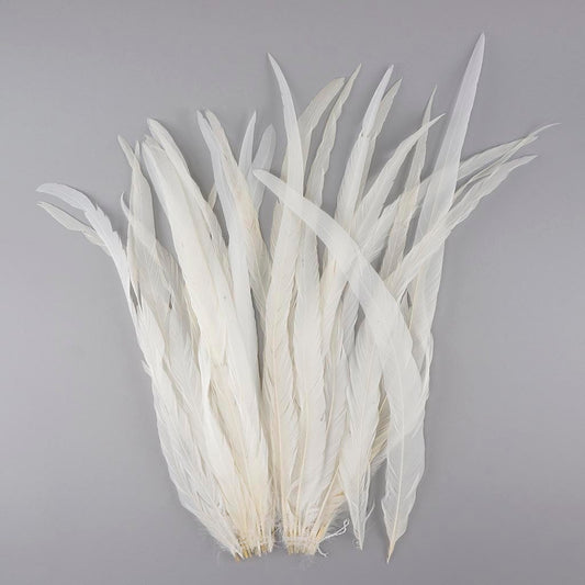 Rooster Coque Tails White - 15 - 18’’ - 25pcs - Feathers