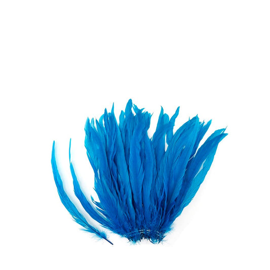 Rooster Coque Tails White-Dyed - Dark Turquoise - Feathers