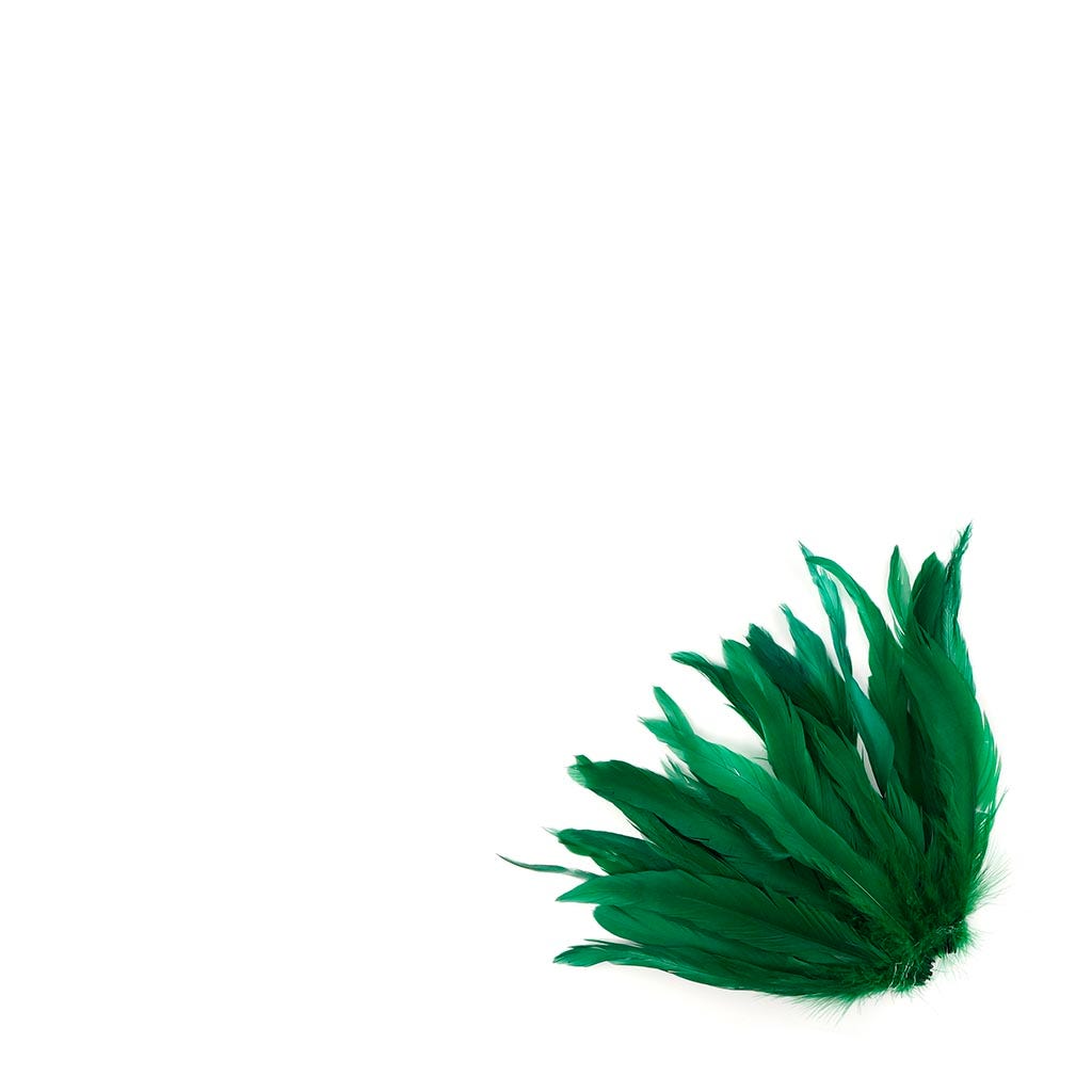 Rooster Coque Tails White-Dyed - Kelly - Feathers