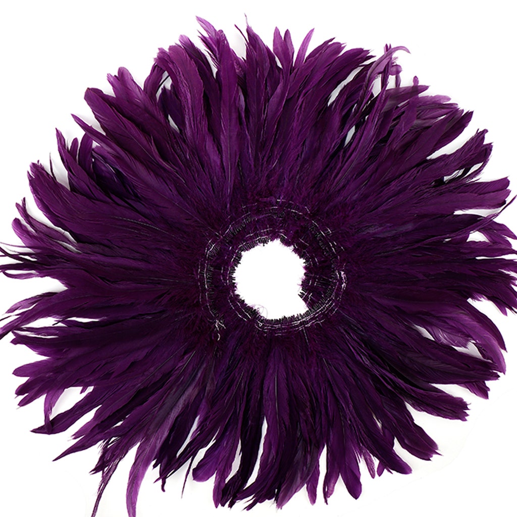 Rooster Coque Tails White-Dyed - Purple - Feathers